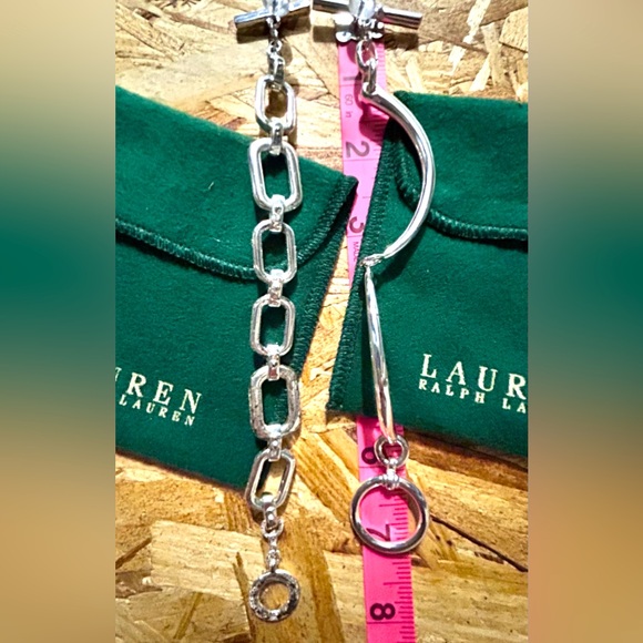 Ralph Lauren silver tone vintage bracketts x2 with original RL felt bag & box - Picture 2 of 7